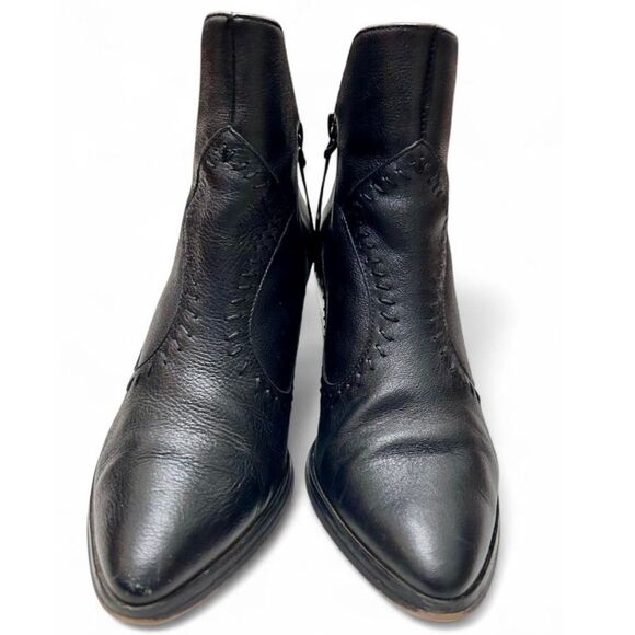 Rebecca Minkoff Lulu Black Leather Western Ankle Boots - Size 7.5 - Picture 7 of 8